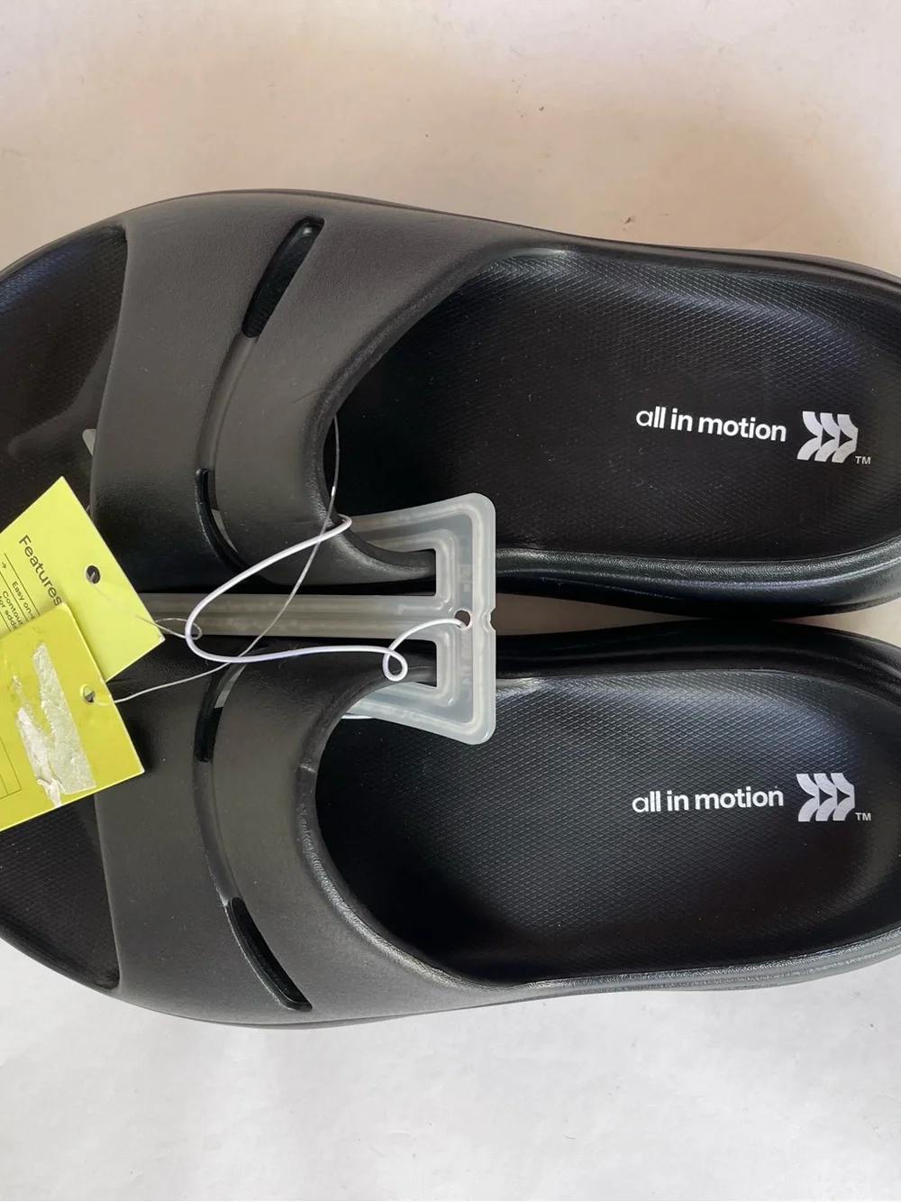 all in motion Black Slip-On Comfort Slides